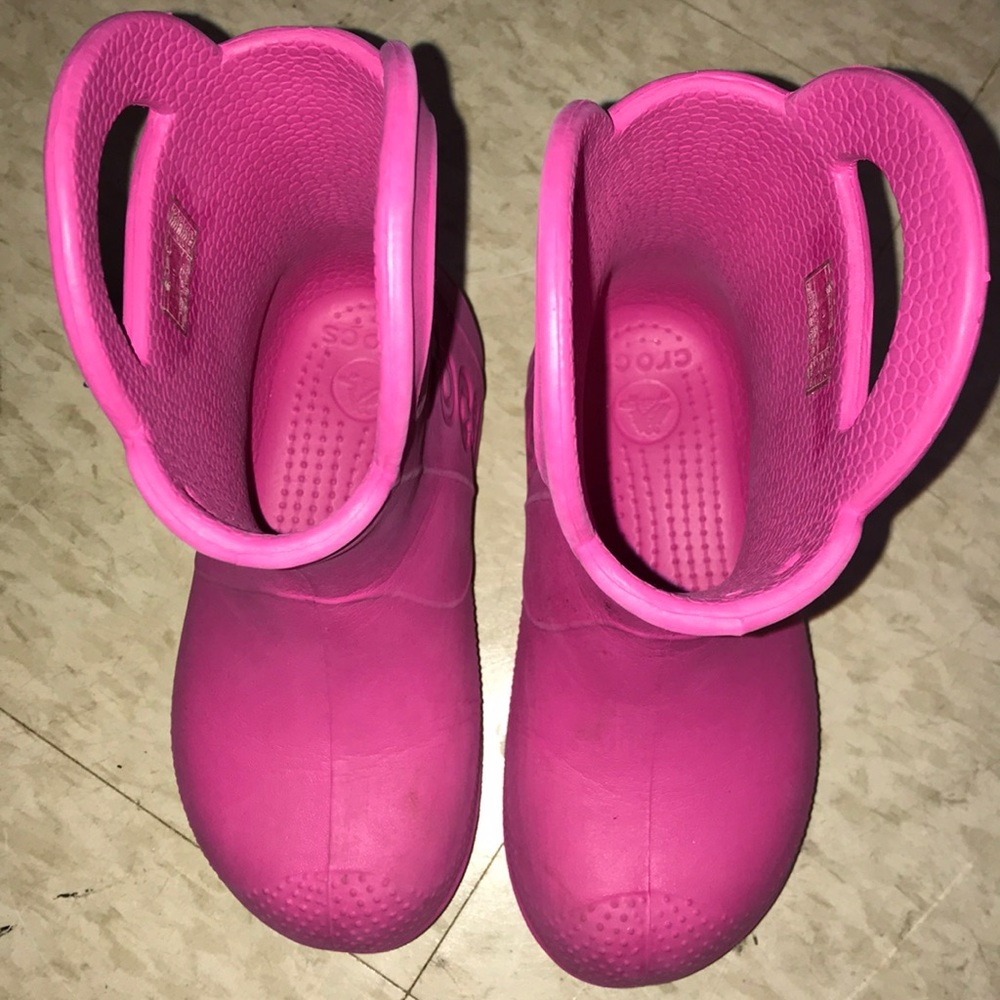 Cute Pink Girls Croc rain boots